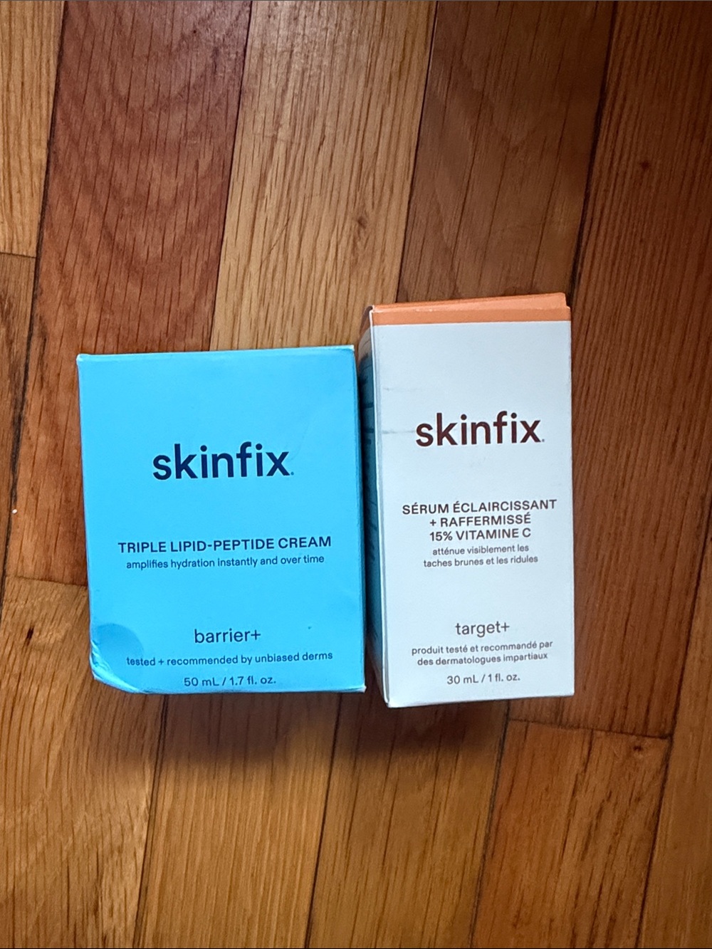 Skinfix Triple Lipid-Peptide Cream & Vitamin C Serum Set — Blue & White